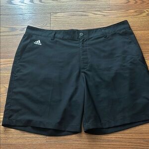 Adidas 36 Black CLIMALITE Flat-Front Mens Casual Athletic Chino Golf‎ Shorts EUC